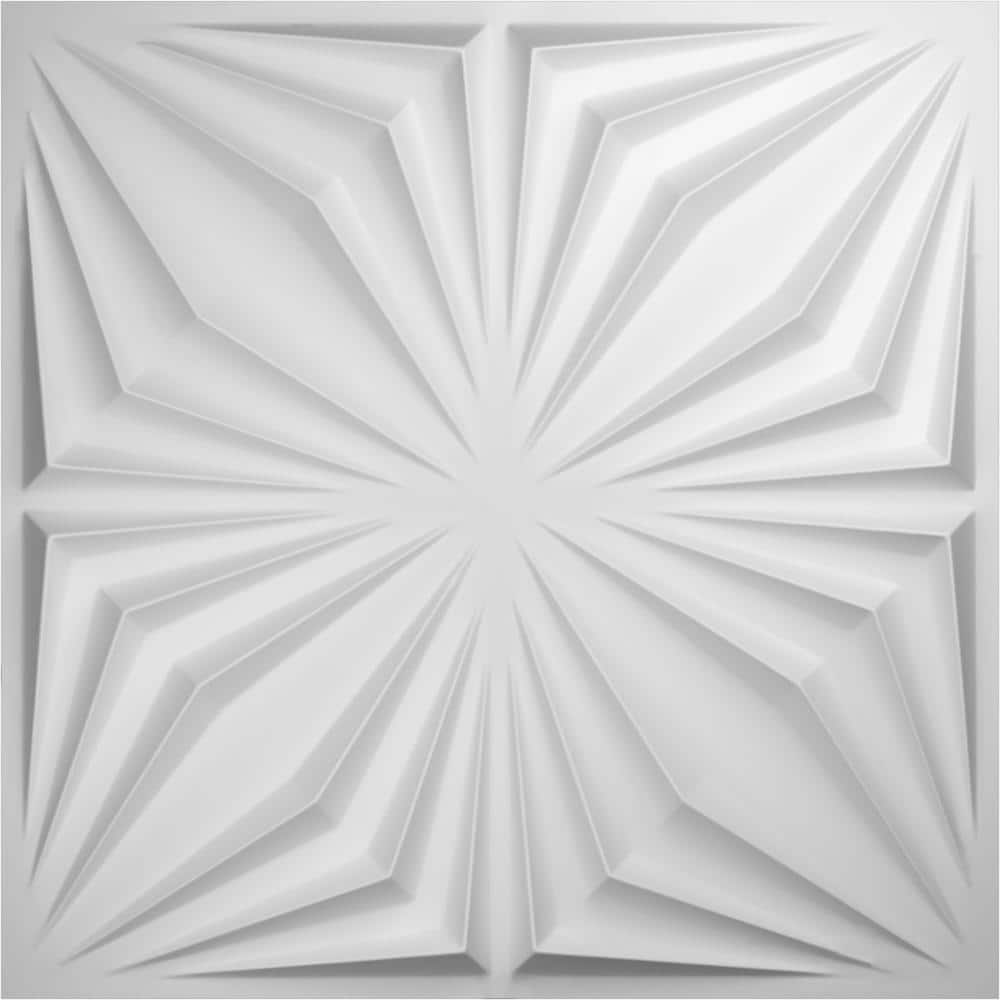 White Textured 3D PVC Decorative Wall Panels, 19 5/8" x 19 5/8", 50-Pack