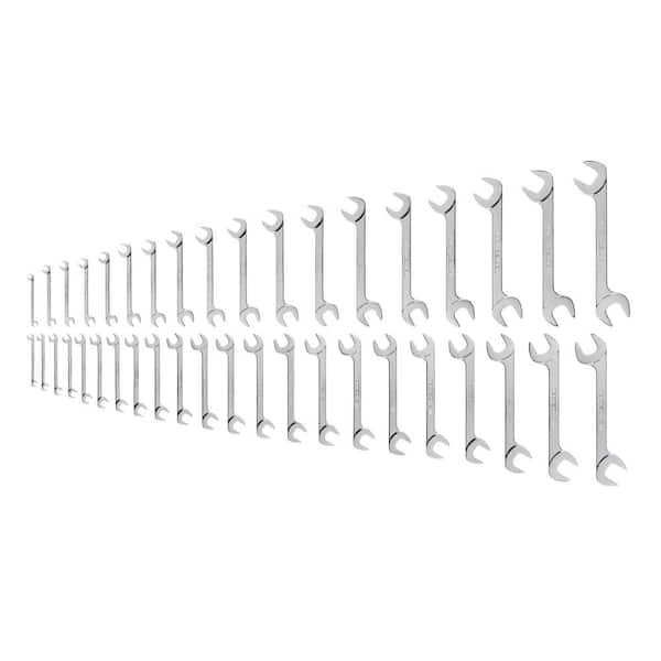 TEKTON 1/4 - 1-1/4 in., 6 - 32 mm Angle Head Open End Wrench Set (41-Piece)