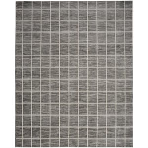 Serenity Home Grey Ivory 8 ft. x 10 ft. Linear Contemporary Area Rug