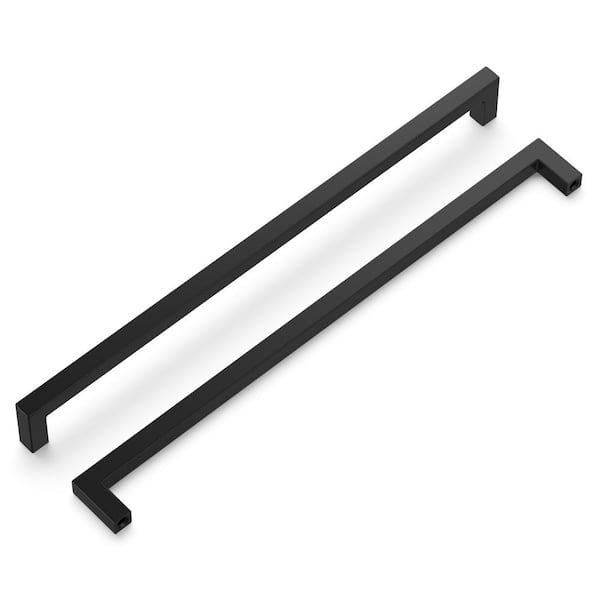 Skylight Collection 12 in. Modern Matte Black Bar Pull Handle for Kitchen, Bathroom, Furniture (5-Pack)