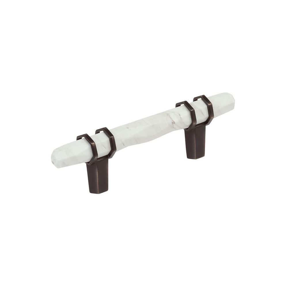 Carrione 3 in. (76mm) Center-to-Center Marble White/Oil-Rubbed Bronze Bar Cabinet Pull price history on PriceWatchPro