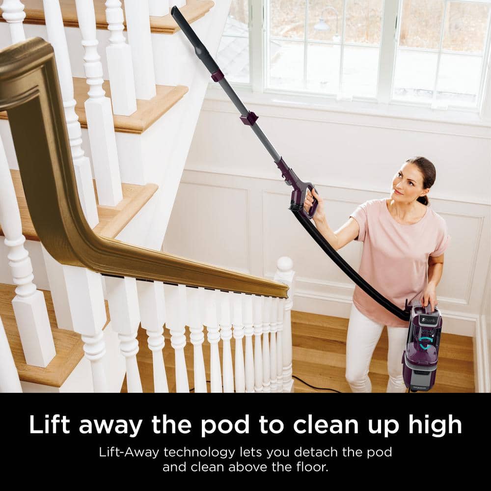 Wine Purple Lightweight Convertible Upright Vacuum with HEPA Filter