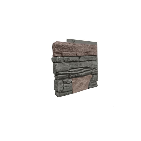 GenStone Stacked Stone Keystone 12 in. x 1.375 in. x 12 in. Faux Stone Siding Corner Panel Left