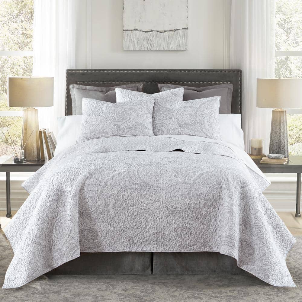 Spruce Grey Cotton Euro Shams Set of 2