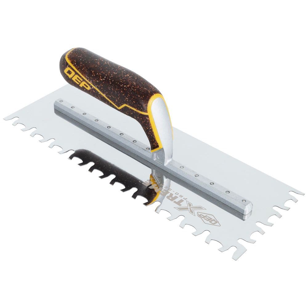 12 in. x 4-1⁄2 in. Stainless Steel Blade Natural Stone, Pavers, Saltillo, Ceramic Tile, Euro Notched XL Flooring Trowel price history on PriceWatchPro