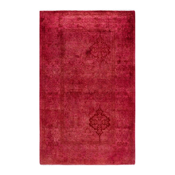 Overdyed Pink 3 ft. x 5 ft. Solid Wool Indoor Area Rug