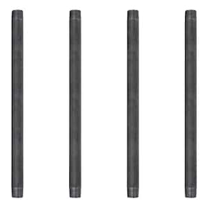 3/4 in. x 1.3 ft. L Black Industrial Steel Grey Plumbing Pipe (4-Pack)