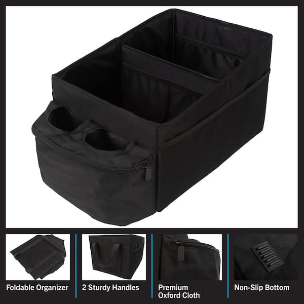 Stalwart Collapsible Backseat Car Organizer with Cupholders and Partitions