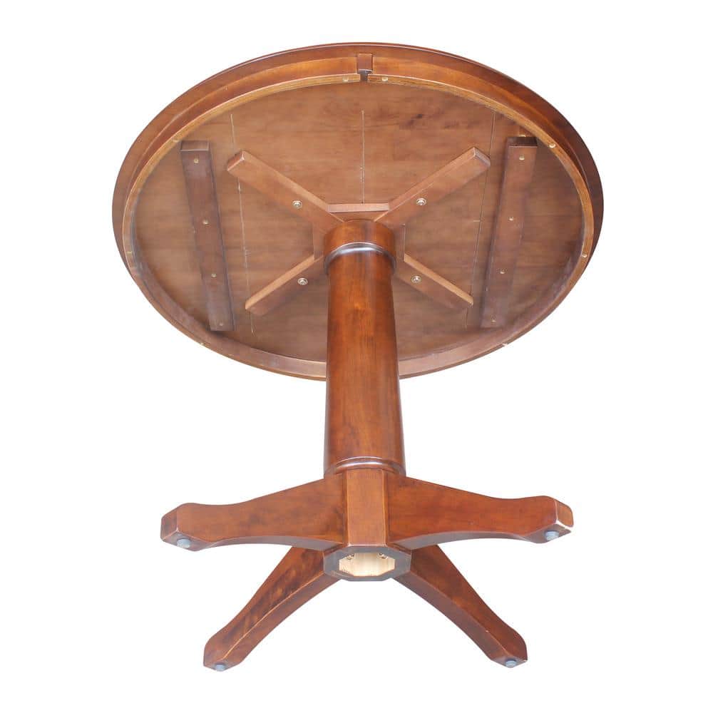 Elegant Espresso 38" Round Solid Wood French Country Dining Table