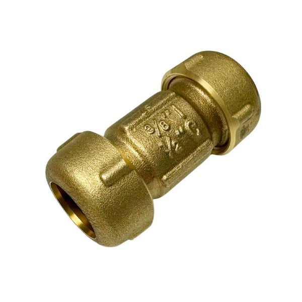 Sedco 1/2 in. x 3/8 in. x 3 in. Lead-Free Brass Compression Coupling