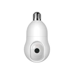 Smart Wireless WiFi 4MP Home Security Light Bulb Camera with Night Vision, 2-Way Audio, Auto Pan Tilt Motion Tracking
