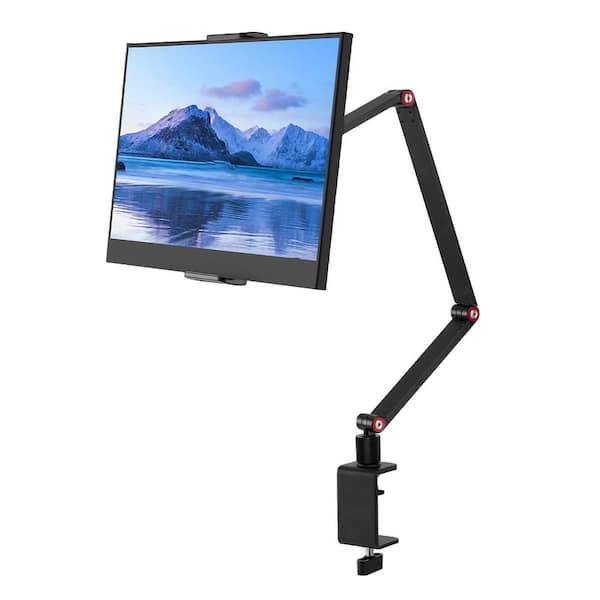 Vrbgify Portable Desktop Tablet Monitor Stand Holder with 360° Rotating Base for 4.7-16 in. Devices Adjustable Arm Foldable