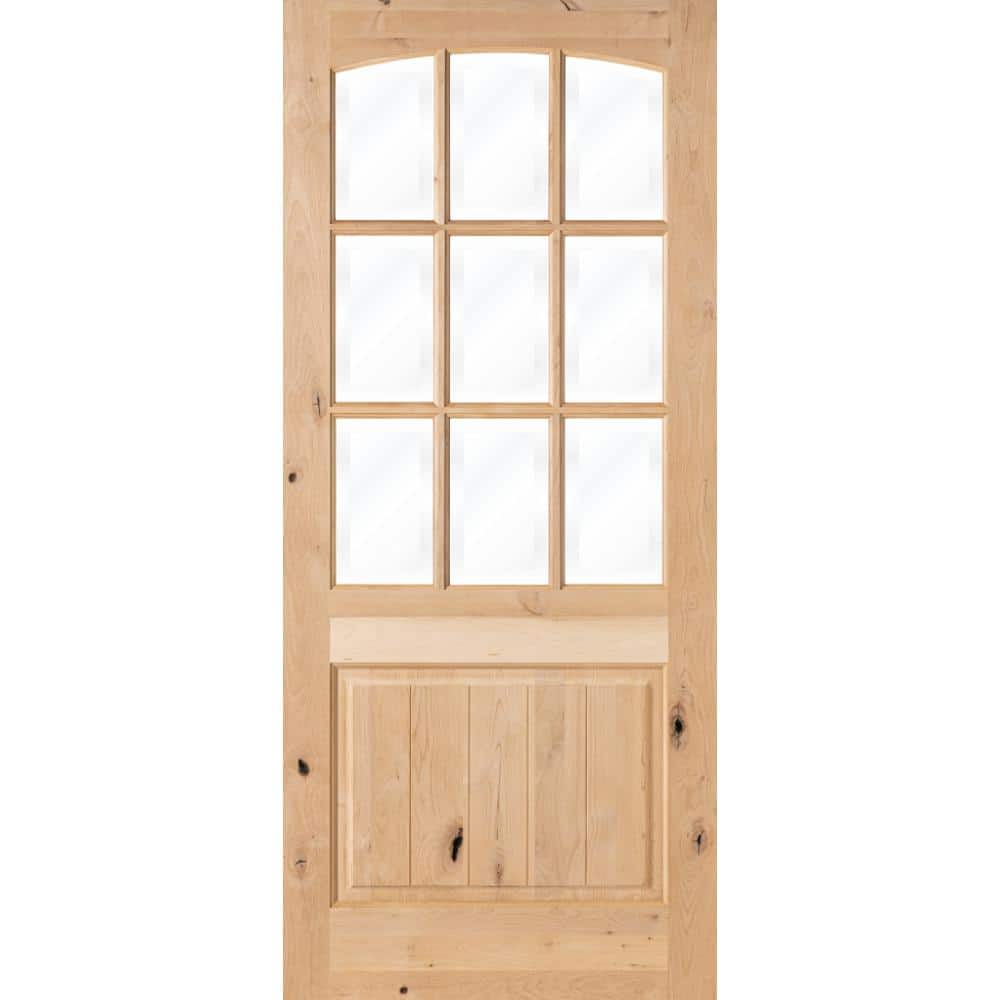 Krosswood Doors 32 in. x 96 in. Rustic Knotty Alder Arch Top