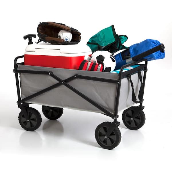 SEINA Manual 150 Pound Capacity Folding Steel Wagon Outdoor Garden Cart Gray for sale online 