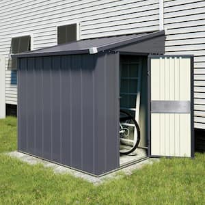 4 ft. W x 8 ft. D Metal Storage Lean-to Shed 33 sq. ft. in Gray