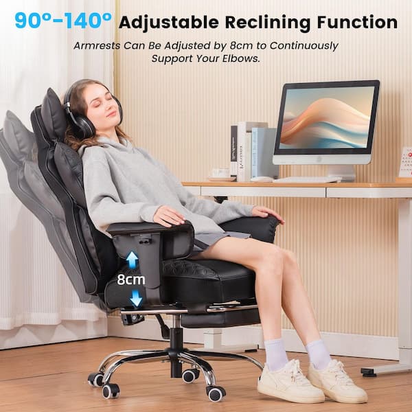 ComHoma Big and Tall Faux Leather Office Chair with Deluxe