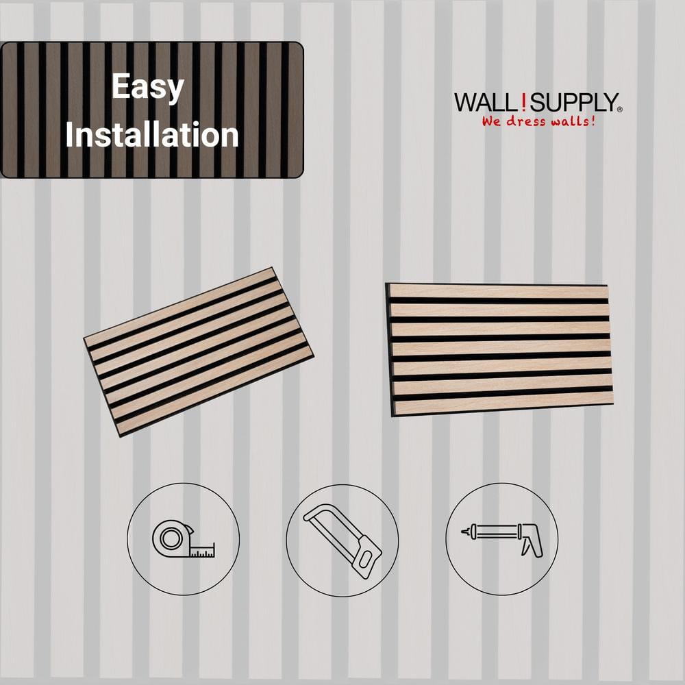 Natural Oak 3D Acoustic Polystyrene Wall Panels Set of 6