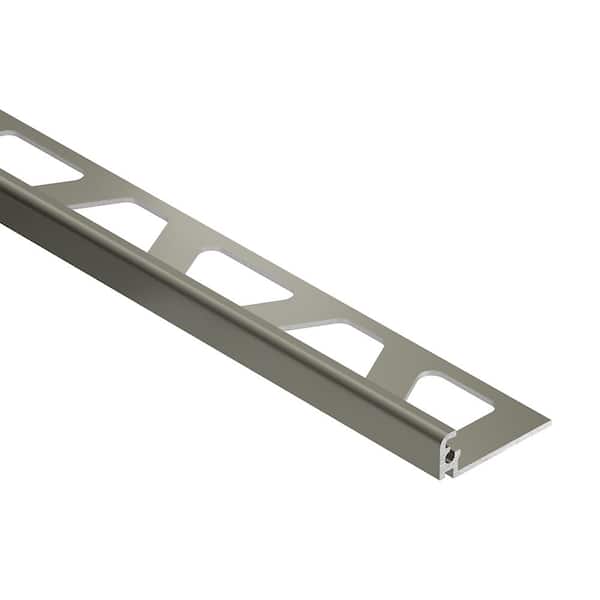 Schluter Jolly Grey Color-Coated Aluminum 0.438 in. x 98.5 in. Metal L-Angle Tile Edge Trim