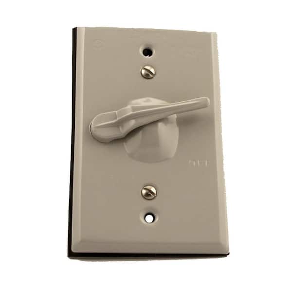 Leviton 1-Gang Weather-Resistant Box Mount Toggle with Switch Device Switch Wallplate, Horizontal/Vertical Orientation, Gray