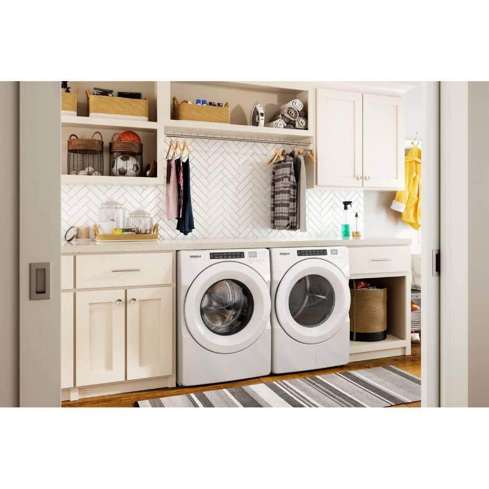 7.4 cu. ft. White Electric Front Load Dryer with Intuitive Controls