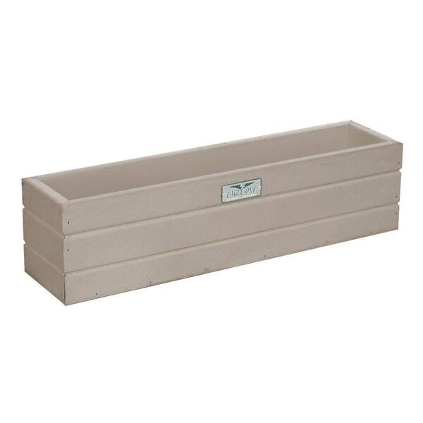 Eagle One 21.5 in. x 5 in. x 5.5 in. Driftwood Recycled Plastic Commercial Grade Window Box Planter