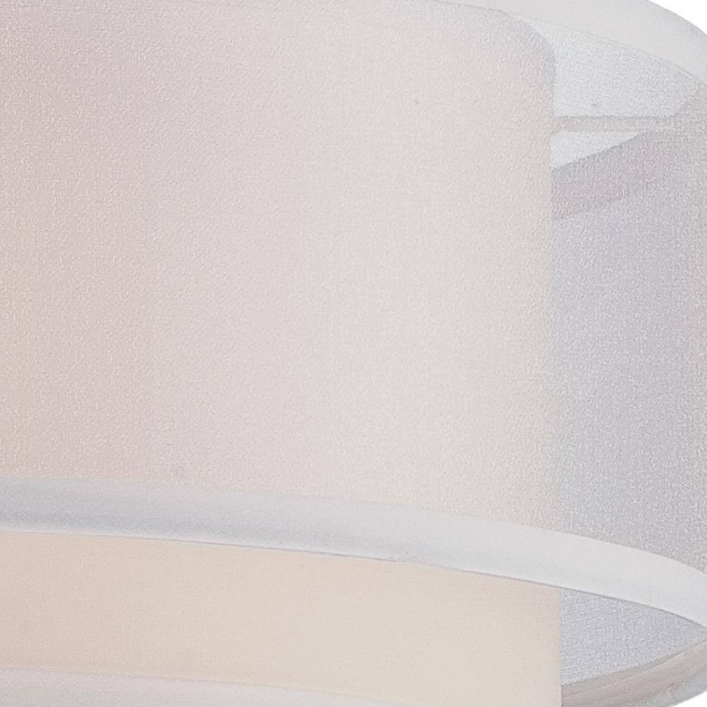 Fusion Biscayne Bronze Semi-Flush Drum Ceiling Light with Organza Shade