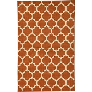 Trellis Philadelphia Terracotta/Beige 5' 0 x 8' 0 Area Rug