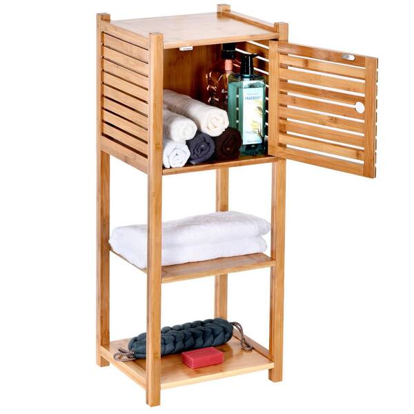 ToiletTree Products Deluxe Bamboo Freestanding Bathroom Organizing Shelf 5-Tier Shelf