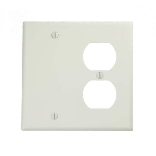 Brown 2 Gang 1 Receptacle 1 Blank Outlet Wall Cover Plate Uniline Miler 