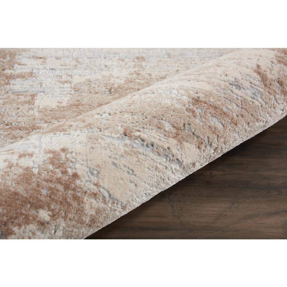 Handmade Ivory Cotton Abstract Runner Rug 26" x 7'