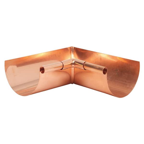 6 in. Half Round Copper Inside Mitre
