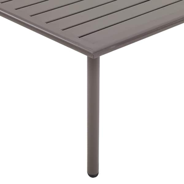 brown metal outdoor coffee table