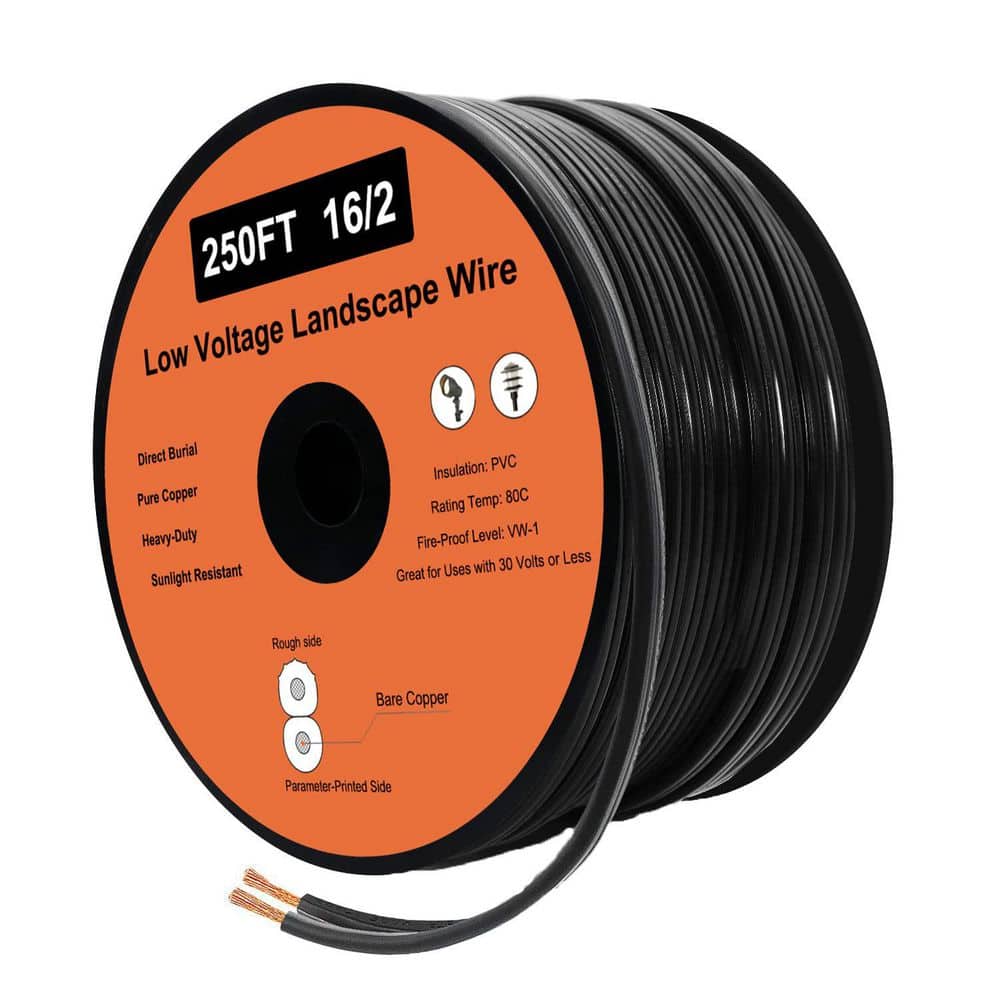 Vrbgify 16/2 Landscape Lighting Wire 16-Gauge 2-Conductor 250 ft