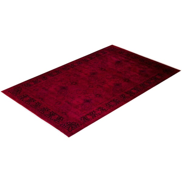 Overdyed Pink 8 ft. x 14 ft. Solid Wool Indoor Area Rug