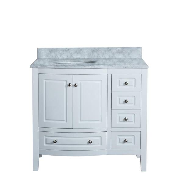 SERA BATHROOM DESIGN 36-in Pessac Bath Vanity with Carrara Marble Top ...