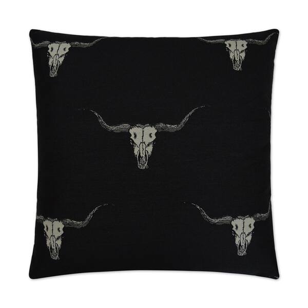 Unbranded Stampede Black Geometric Down 24 in. x 24 in. Throw Pillow