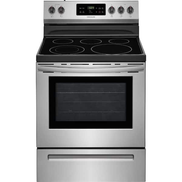 Frigidaire 30 in. 5 Element Freestanding Electric Range in Stainless Steel with Self-Cleaning Oven