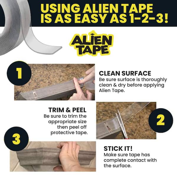 Reviews for As Seen on TV Alien Tape 10 ft. Multi-Surface Tape Reusable  Double-Sided (3-Pack)