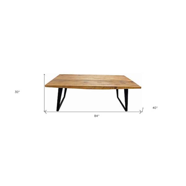 HomeRoots Danielle Gray Glass 84 in. Sled Dining Table (Seats 8)