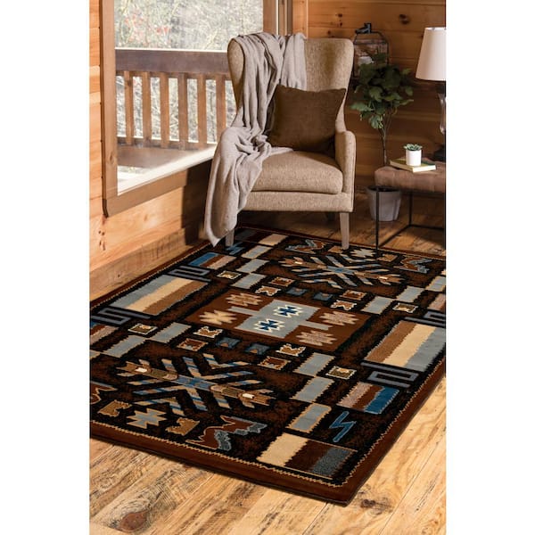 Manhattan Pelham Brown 1 ft. 11 in. x 7 ft. 4 in. Area Rug