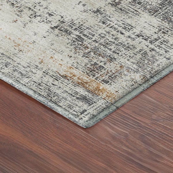 Mayfield Premium Machine Washable Abstract AMF2388 Gray 5 ft. x 7 ft. 6 in. Area Rug