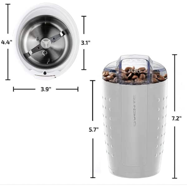 Ovente Multi-Purpose Stainless Steel Electric Grinder Set for Coffee Beans,  Spices, Seeds, Nuts, Grains, etc. - Includes 2 Removable Grinding Bowls