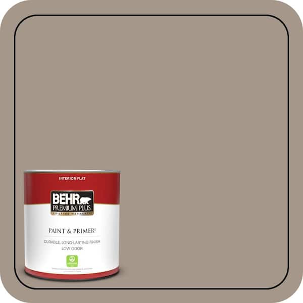 BEHR PREMIUM PLUS 1 qt. #PPU5-07 Studio Taupe Flat Low Odor Interior Paint & Primer