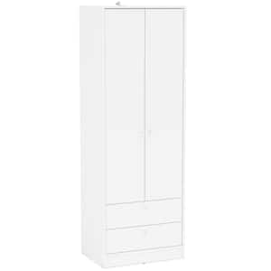 Cambridge White Wardrobe with 2 Doors and 2 Drawers