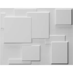Falkirk Fifer 31 in. x 25 in. Paintable Off White Geometric Squares Fiber Decorative Wall Paneling (10-Pack)