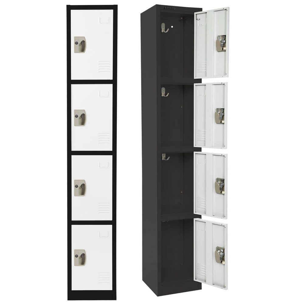 4-Tier 72 in. H Steel Commercial Storage Locker Cabinet with Key Locks in White and Black price history on PriceWatchPro