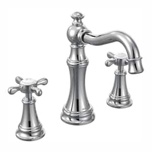 Weymouth 8 in. Widespread 2-Handle High-Arc Bathroom Faucet Trim Kit in Chrome (Valve Not Included)