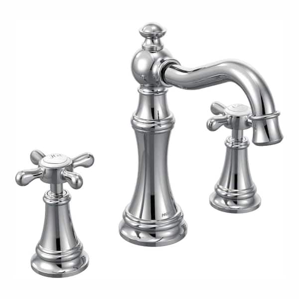MOEN Weymouth 8 in. Widespread 2-Handle High-Arc Bathroom Faucet Trim Kit in Chrome (Valve Not Included)