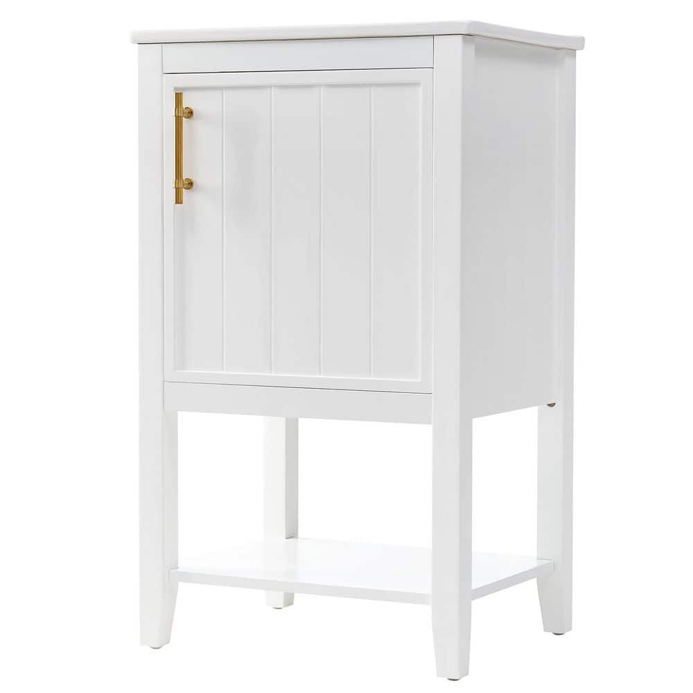 20 in. W x 15.5 in. D x 33.5 in. H Single Sink Bath Vanity in White with White Ceramic Top price history on PriceWatchPro