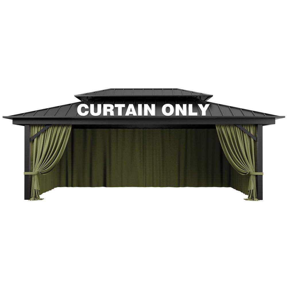 12 ft. x 20 ft. Universal Outdoor Privacy Curtains, Gazebo Curtains with Zipper Light Green (4-Side Curtain Only) price history on PriceWatchPro